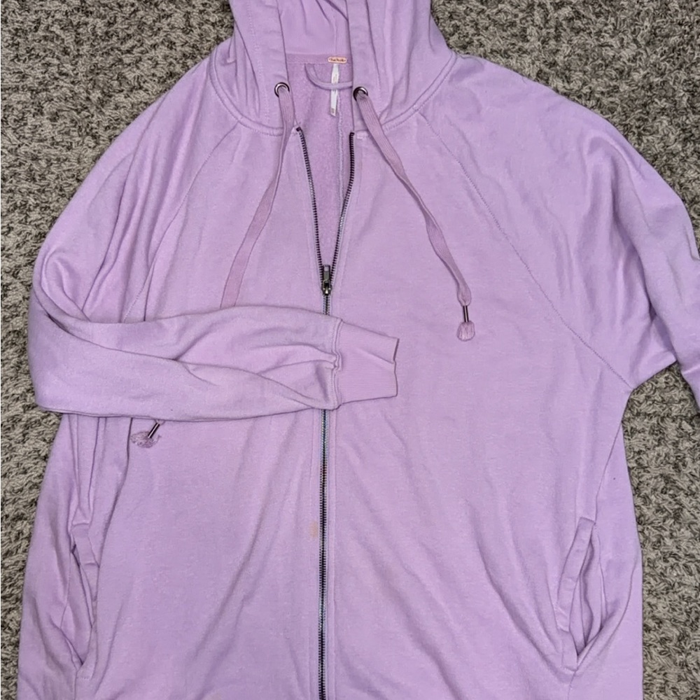 Free People Lilac Zip-Up Hoodie
